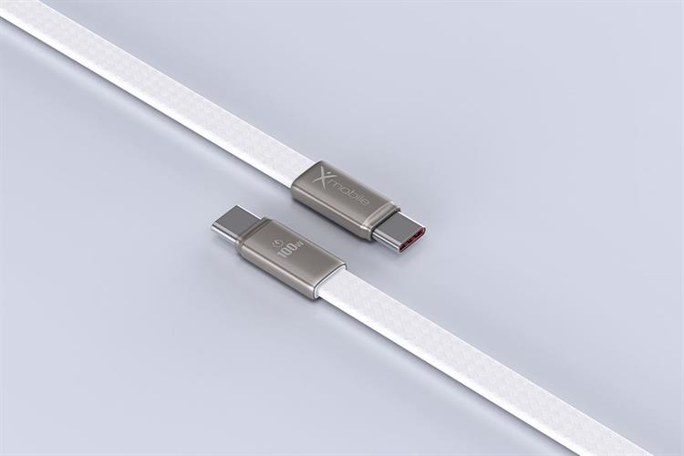 Cáp sạc nhanh Type C - Type C 100W 1m Xmobile Flat RH-1211 Màu Xám