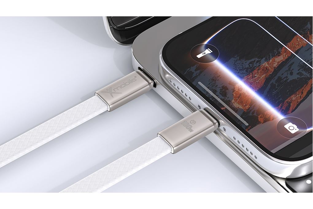 Cáp sạc nhanh Type C - Type C 100W 1m Xmobile Flat RH-1211 Màu Xám