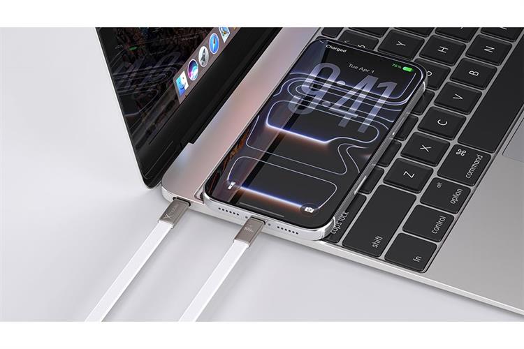 Cáp sạc nhanh Type C - Type C 100W 1m Xmobile Flat RH-1211 Màu Xám