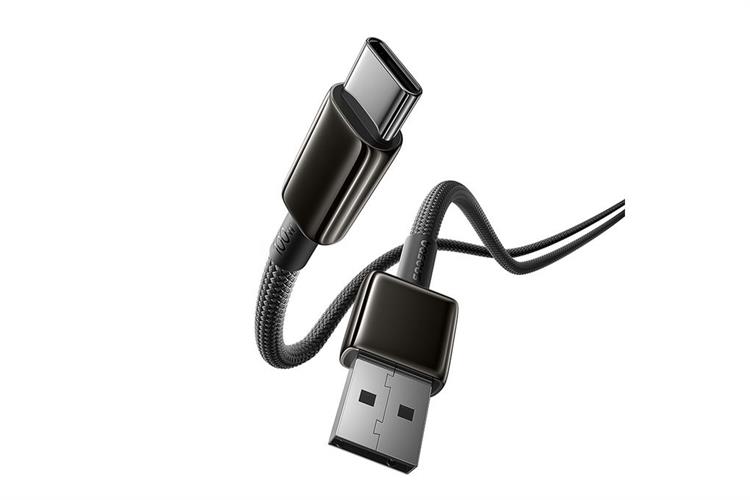 Cáp sạc và truyền dữ liệu USB-A - Type-C 15W 1.2m Baseus Tungsten Gold Air E04289 Màu Đen