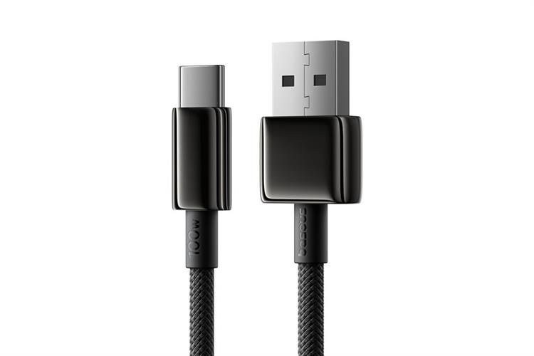 Cáp sạc và truyền dữ liệu USB-A - Type-C 15W 1.2m Baseus Tungsten Gold Air E04289 Màu Đen