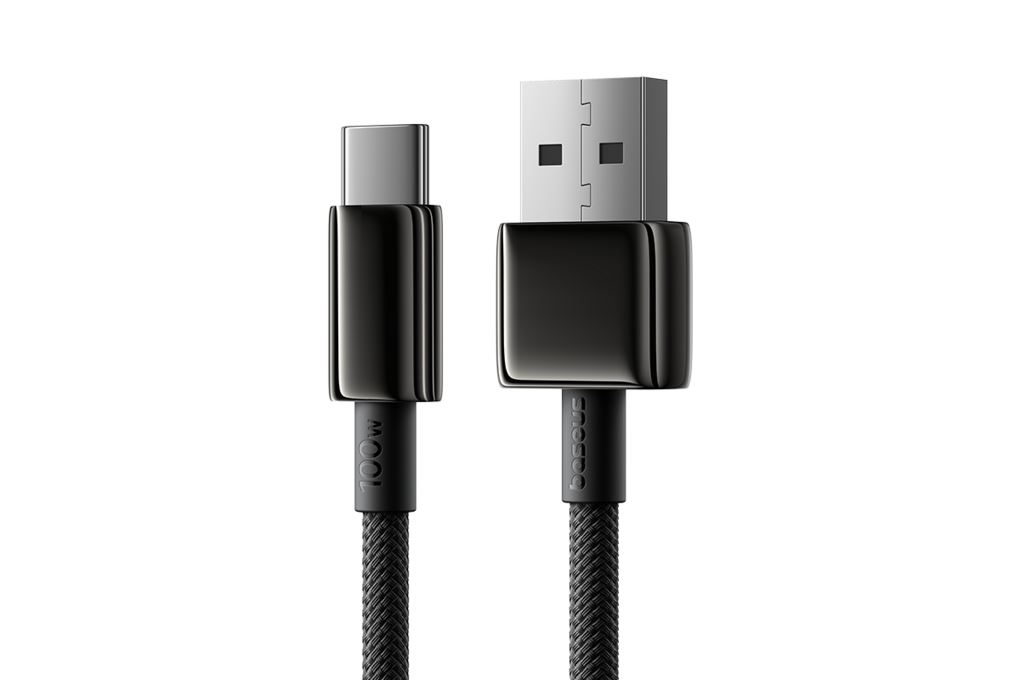 Cáp sạc và truyền dữ liệu USB-A - Type-C 15W 1.2m Baseus Tungsten Gold Air E04289 Màu Đen