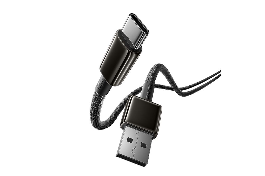 Cáp sạc và truyền dữ liệu USB-A - Type-C 15W 2m Baseus Tungsten Gold Air E04289 Màu Đen