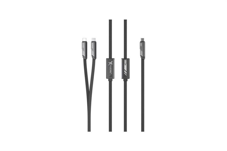 Cáp sạc nhanh và truyền dữ liệu 2 đầu Type C - Type C 100W 1.5m Xmobile DR-T19 Màu Đen