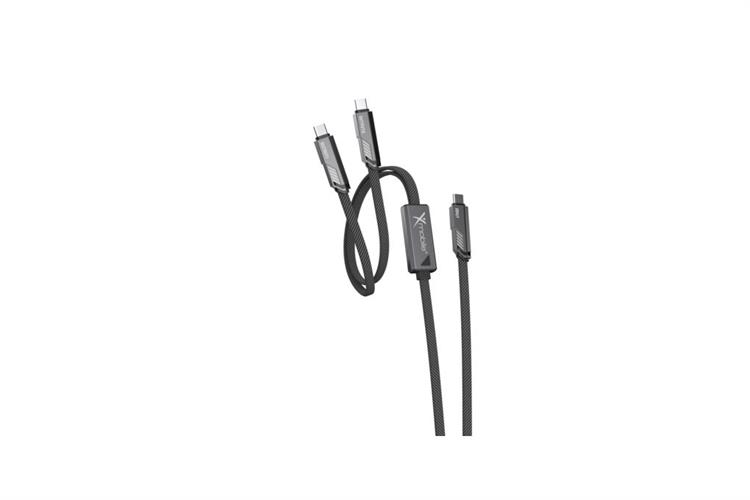Cáp sạc nhanh và truyền dữ liệu 2 đầu Type C - Type C 100W 1.5m Xmobile DR-T19 Màu Đen
