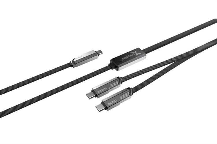 Cáp sạc nhanh và truyền dữ liệu 2 đầu Type C - Type C 100W 1.5m Xmobile DR-T19 Màu Đen