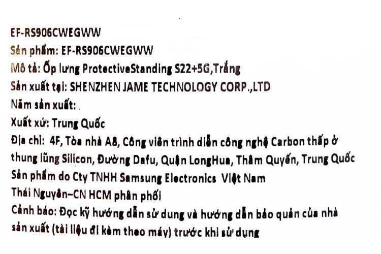 Ốp lưng Galaxy S22+ Nhựa cứng viền dẻo Protective Standing Samsung Chính hãng Màu Trắng