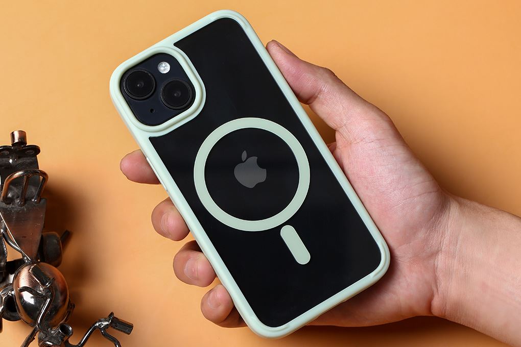 Ốp lưng MagSafe iPhone 14 Nhựa cứng viền dẻo FREELANDER I JM Màu Xanh mint