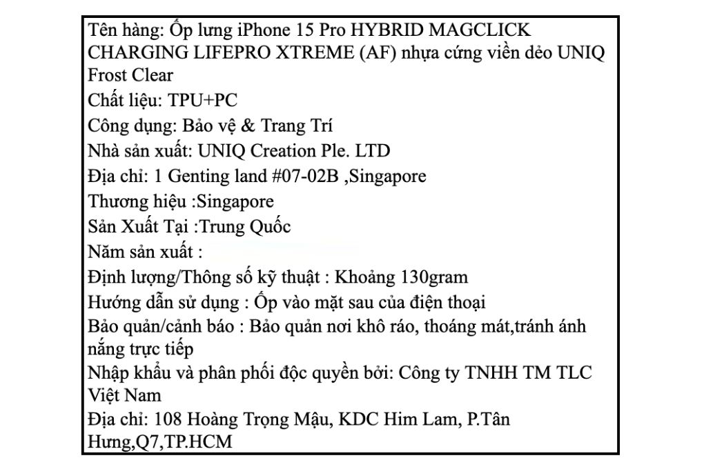 Ốp lưng MagSafe iPhone 15 Pro Nhựa cứng viền dẻo UNIQ HYBRID MAGCLICK CHARGING LIFEPRO XTREME (AF) - 4