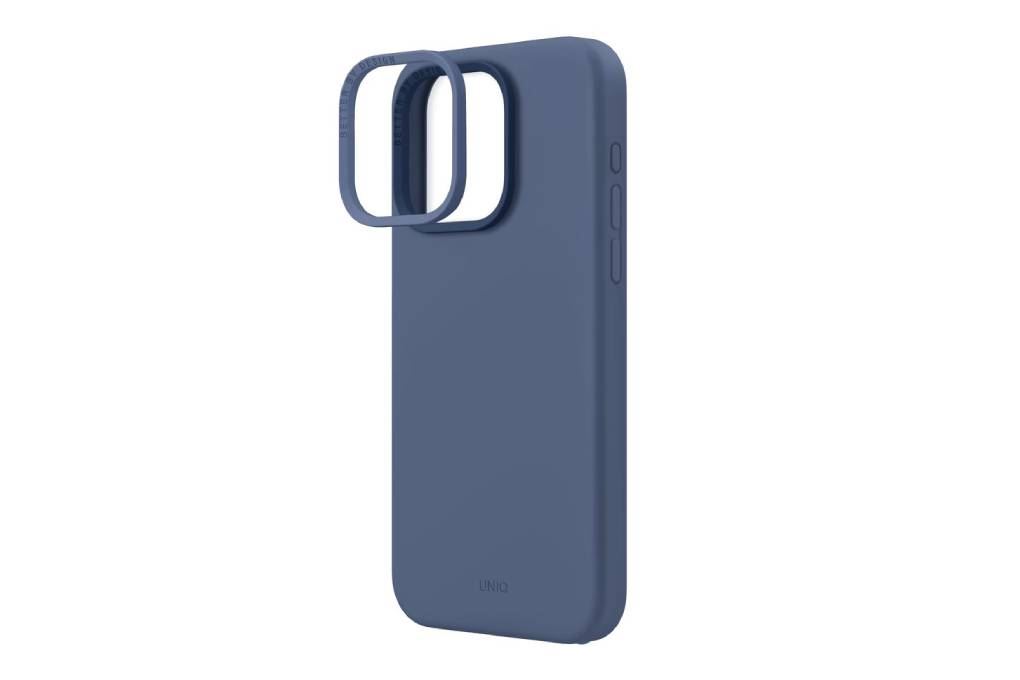 Ốp lưng MagSafe iPhone 15 Pro Max Silicone UNIQ HYBRID MAGCLICK CHARGING LINO HUE Liquid Màu Xanh dương đậm