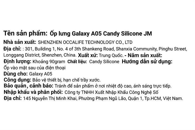 Ốp lưng Galaxy A05 Silicone JM Candy Màu Xanh lá nhạt