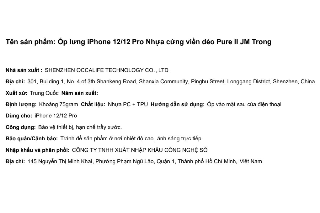 Ốp lưng iPhone 12/12 Pro Nhựa cứng viền dẻo Pure II JM - 4