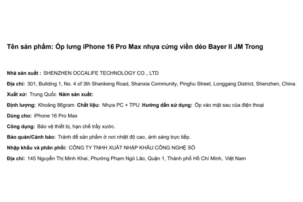 Ốp lưng iPhone 16 Pro Max nhựa cứng viền dẻo JM Bayer II Màu Trắng