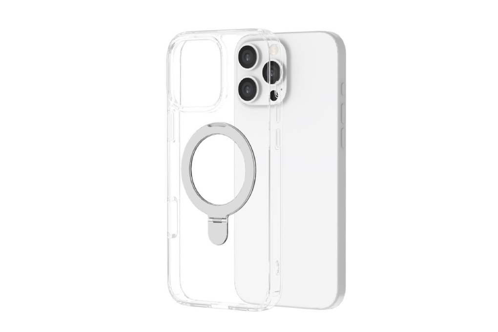 Ốp lưng MagSafe iPhone 16 Pro Max nhựa cứng viền dẻo Dim Troy JM Stand Màu Trắng