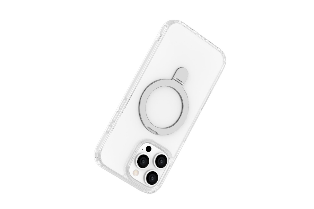 Ốp lưng MagSafe iPhone 16 Pro Max nhựa cứng viền dẻo Dim Troy JM Stand Màu Trắng