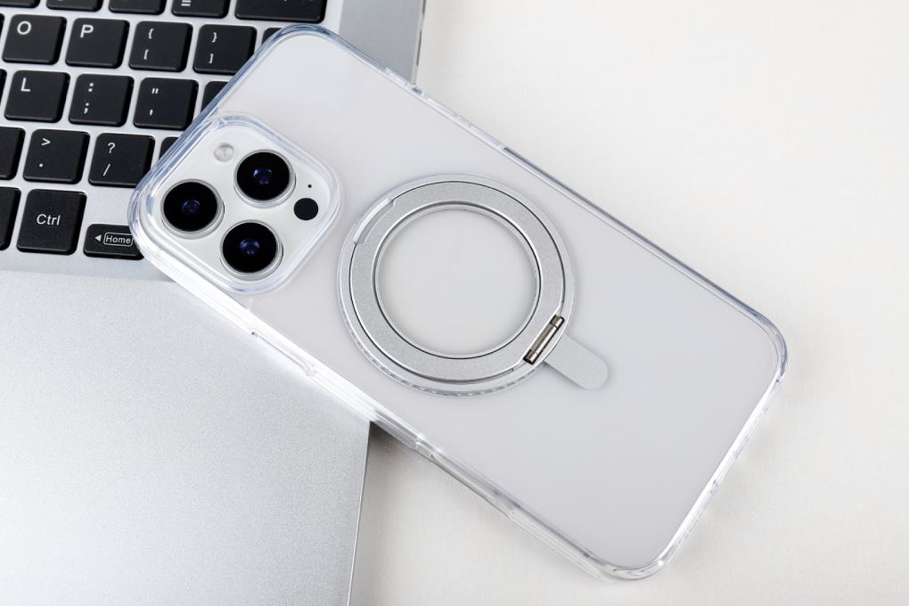 Ốp lưng MagSafe iPhone 16 Pro Max Nhựa cứng viền dẻo KL6501 Jincase 360 Rotating Màu Trắng