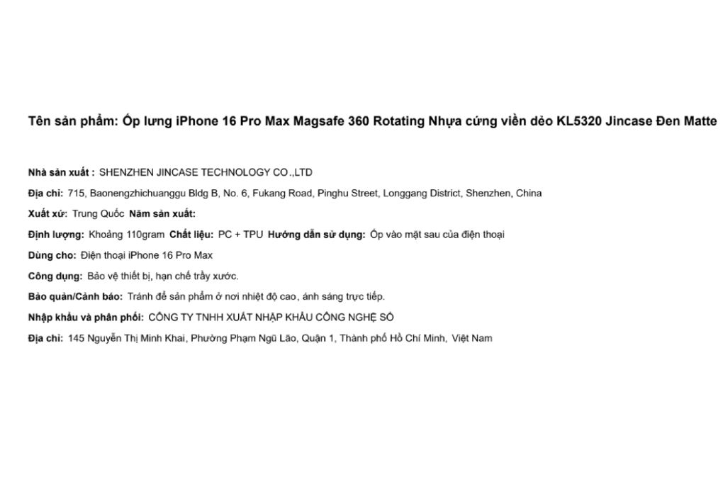 Ốp lưng MagSafe iPhone 16 Pro Max Nhựa cứng viền dẻo KL5320 Jincase 360 Rotating - 4