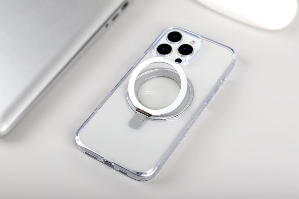 Ốp lưng MagSafe iPhone 16 Pro Nhựa cứng viền dẻo KL6501 Jincase 360 Rotating Màu Trắng
