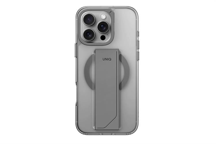Ốp lưng MagSafe iPhone 16 Pro Nhựa TPU PC ALU UNIQ HELDRO MAX MAGCLICK WITH CAMERA STAND Màu Xám