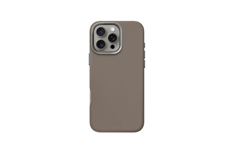 Ốp lưng MagSafe iPhone 16 Pro Da PU Alu UNIQ MAGCLICK MAGCLICK CHARGING LYDEN Màu Xám