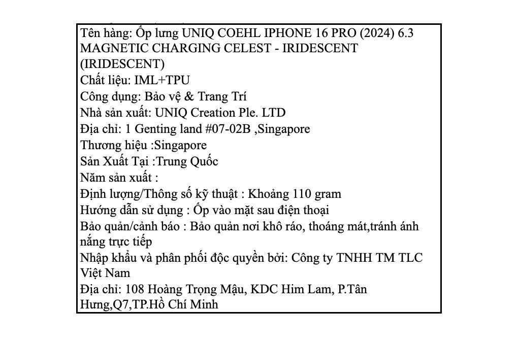 Ốp lưng MagSafe iPhone 16 Pro Nhựa TPU IML UNIQ MAGNETIC CHARGING CELEST Màu Màu kết hợp