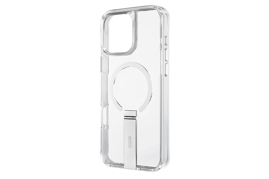 Ốp lưng MagSafe iPhone 16 Pro Nhựa cứng viền dẻo UNIQ MAGCLICK CHARGING ELEVA WITH VERTICAL STAND Màu Trắng