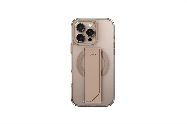 Ốp lưng MagSafe iPhone 16 Pro Max Nhựa TPU PC ALU UNIQ HELDRO MAX MAGCLICK WITH CAMERA STAND Màu Vàng