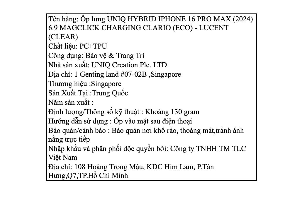 Ốp lưng MagSafe iPhone 16 Pro Max Nhựa cứng viền dẻo UNIQ MAGCLICK CHARGING CLARIO (ECO) - 4