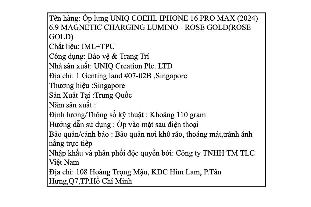 Ốp lưng MagSafe iPhone 16 Pro Max Nhựa TPU IML UNIQ MAGNETIC CHARGING LUMINO Màu Vàng Hồng