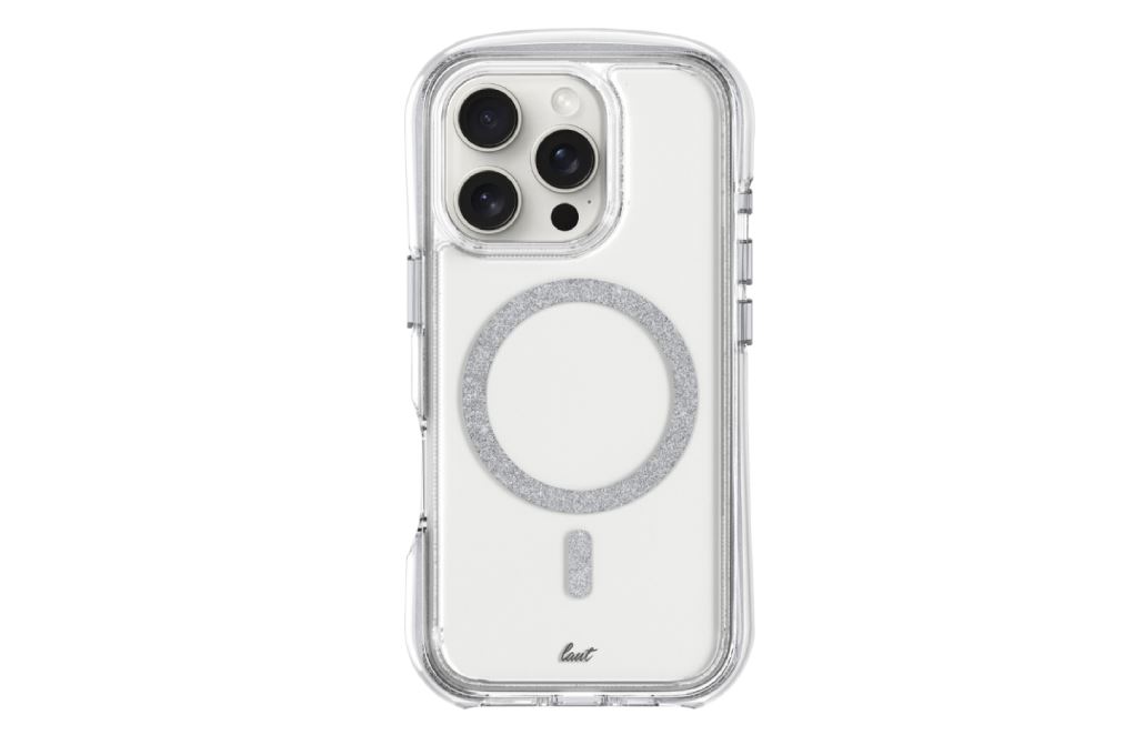 Ốp lưng MagSafe iPhone 16 Pro Nhựa cứng viền dẻo LAUT Aero Sparkle Màu Bạc