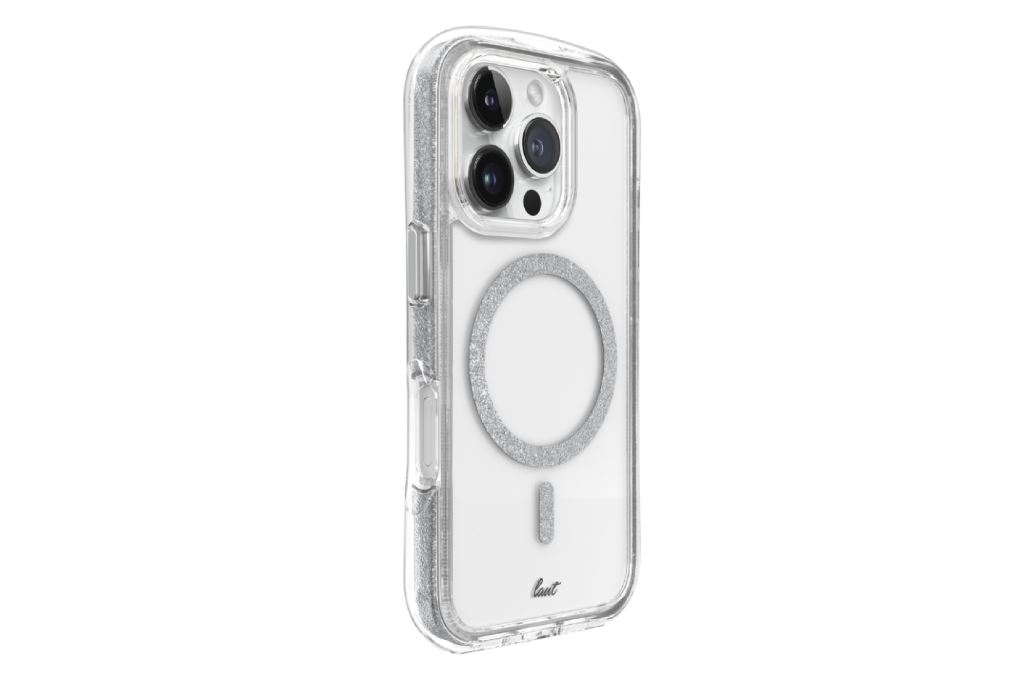 Ốp lưng MagSafe iPhone 16 Pro Nhựa cứng viền dẻo LAUT Aero Sparkle Màu Bạc