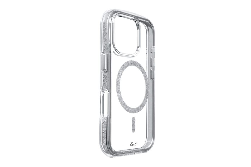 Ốp lưng MagSafe iPhone 16 Pro Nhựa cứng viền dẻo LAUT Aero Sparkle Màu Bạc