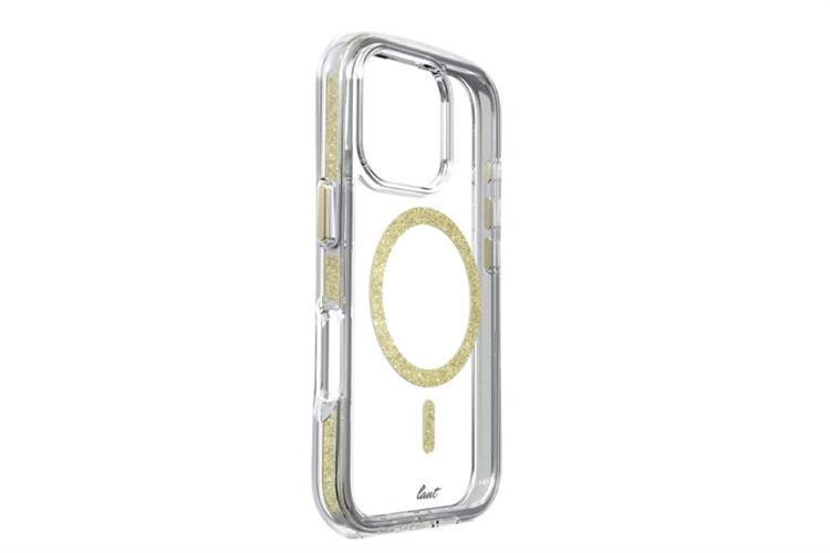 Ốp lưng MagSafe iPhone 16 Pro Nhựa cứng viền dẻo LAUT Aero Sparkle Màu Vàng