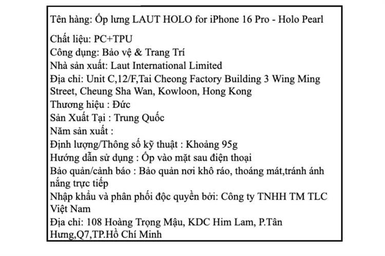 Ốp lưng MagSafe iPhone 16 Pro Nhựa cứng viền dẻo LAUT HOLO Màu Trắng