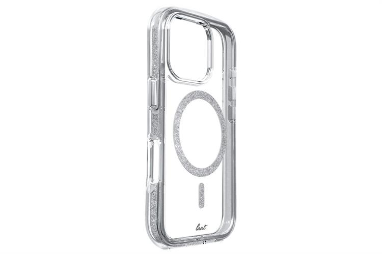 Ốp lưng MagSafe iPhone 16 Pro Max Nhựa cứng viền dẻo LAUT Aero Sparkle Màu Bạc