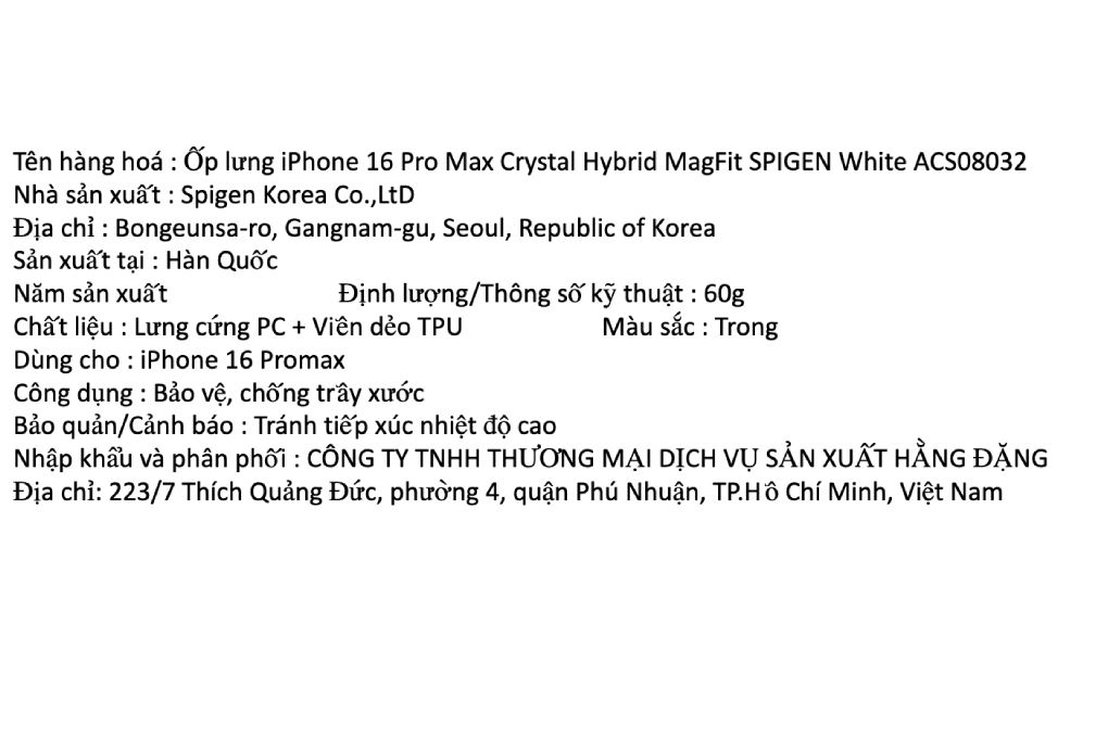 Ốp lưng MagSafe iPhone 16 Pro Max nhựa cứng viền dẻo SPIGEN Crystal Hybrid MagFit ACS08032 - 4