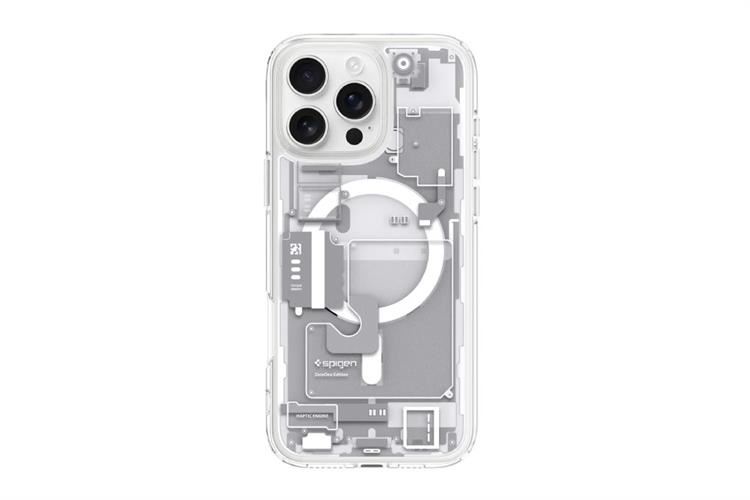 Ốp lưng MagSafe iPhone 16 Pro Max nhựa cứng viền dẻo SPIGEN Ultra Hybrid MagFit Zero One Màu Trắng
