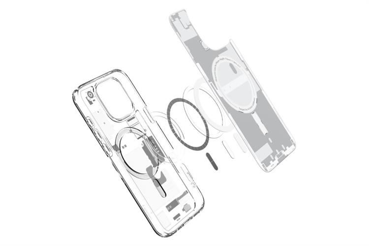 Ốp lưng MagSafe iPhone 16 Pro Max nhựa cứng viền dẻo SPIGEN Ultra Hybrid MagFit Zero One Màu Trắng