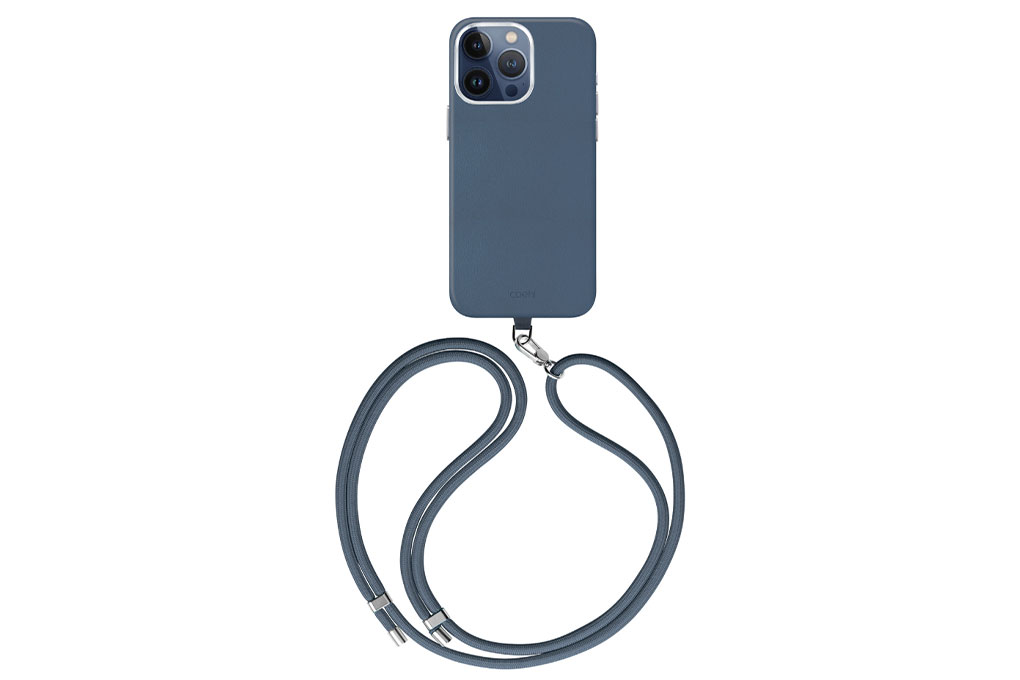 Ốp lưng MagSafe iPhone 15 Pro Da PU Alu UNIQ COEHL MAGNETIC CHARGING MUSE Màu Xanh Dương