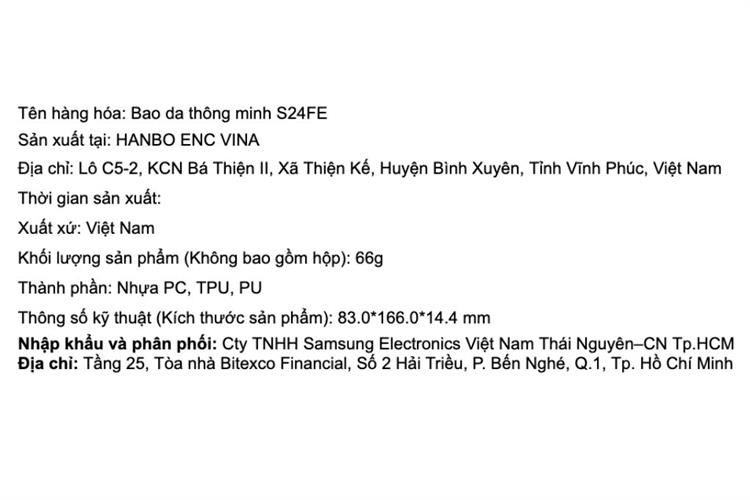 Bao da Galaxy S24 FE Samsung thông minh Màu Trắng