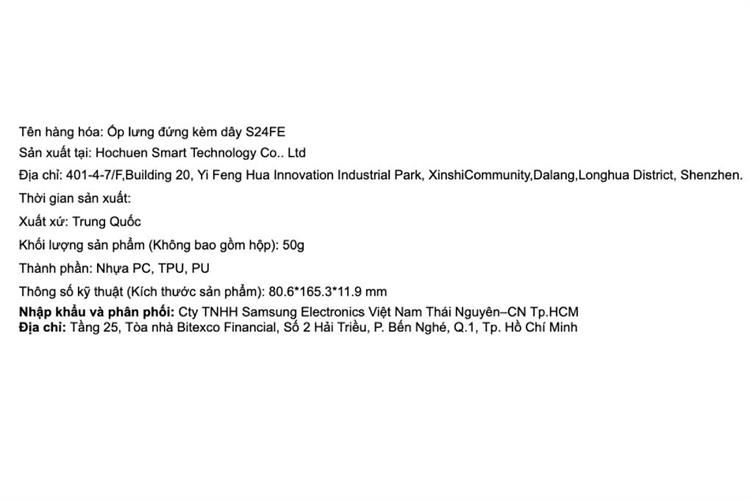 Ốp lưng Galaxy S24 FE Samsung kèm dây Màu Xám