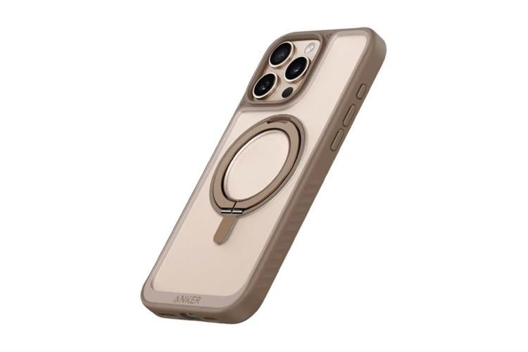 Ốp lưng iPhone 16 Pro Max MagGo Magnetic 360° Nhựa cứng viền dẻo Anker Ring Stand B2B_A90H1 Màu Cam
