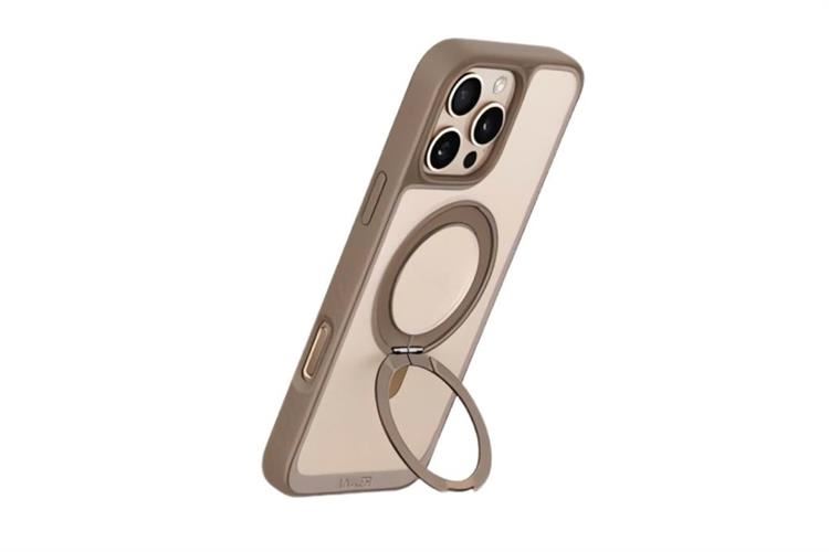 Ốp lưng iPhone 16 Pro Max MagGo Magnetic 360° Nhựa cứng viền dẻo Anker Ring Stand B2B_A90H1 Màu Cam