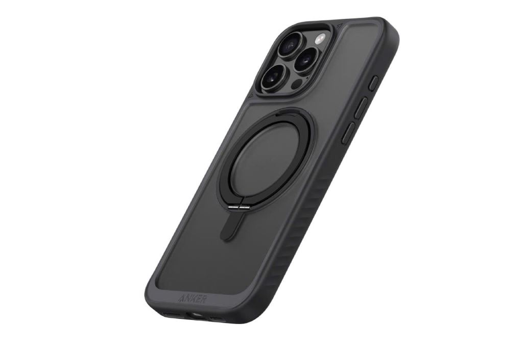 Ốp lưng iPhone 16 Pro Max MagGo Magnetic 360° Nhựa cứng viền dẻo Anker Ring Stand B2B_A90H1 Màu Đen