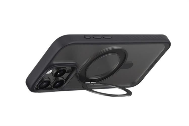 Ốp lưng iPhone 16 Pro Max MagGo Magnetic 360° Nhựa cứng viền dẻo Anker Ring Stand B2B_A90H1 Màu Đen