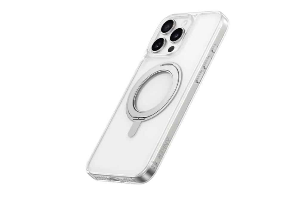 Ốp lưng iPhone 16 Pro Max MagGo Magnetic 360° Nhựa cứng viền dẻo Anker Ring Stand B2B_A90H1 Màu Trắng