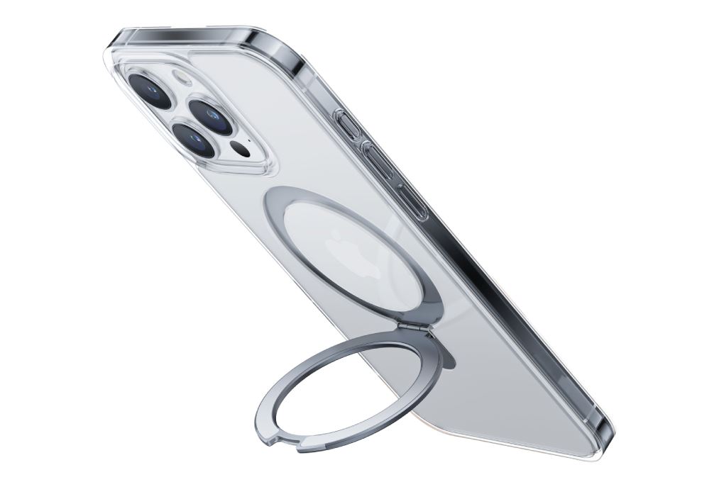 Ốp lưng MagSafe iPhone 16 Pro Max Nhựa cứng viền dẻo 360 Rotating Jincase KL6501x Màu Trắng