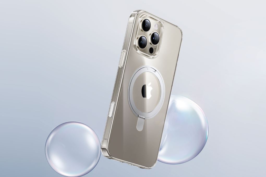 Ốp lưng MagSafe iPhone 16 Pro Max Nhựa cứng viền dẻo 360 Rotating Jincase KL6501x Màu Trắng