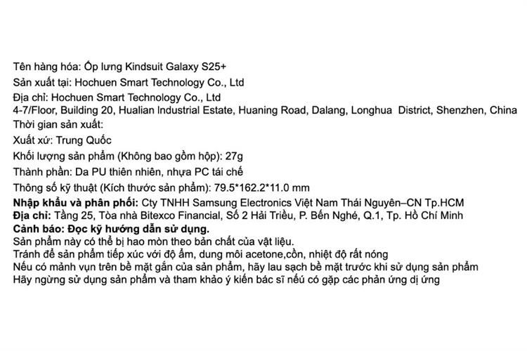 Ốp lưng Galaxy S25+ Nhựa cứng PC Da PU Samsung Kindsuit Màu Xanh nhạt