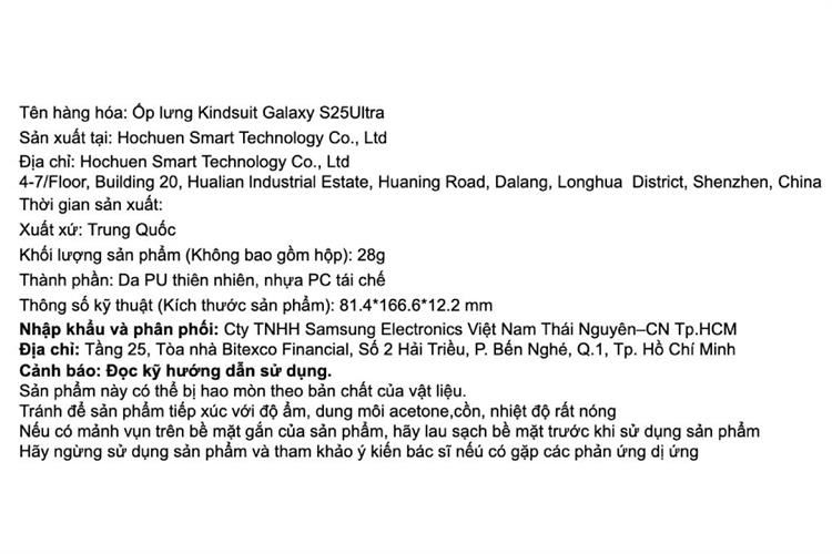 Ốp lưng Galaxy S25 Ultra Nhựa cứng PC Da PU Samsung Kindsuit Chính hãng Màu Xám